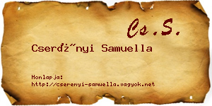 Cserényi Samuella névjegykártya